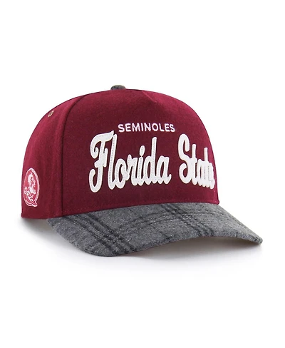 '47 Brand Men's and Women's Garnet Florida State Seminoles Windowpane Plaid Collection Hitch Adjustable Hat