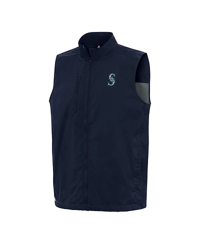 Antigua Men's Navy Seattle Mariners Brisk Full-Zip Vest