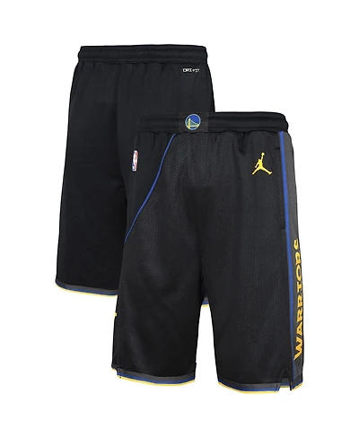 Nike Big Boys and Girls Black Golden State Warriors Authentic Statement Edition Swingman Shorts