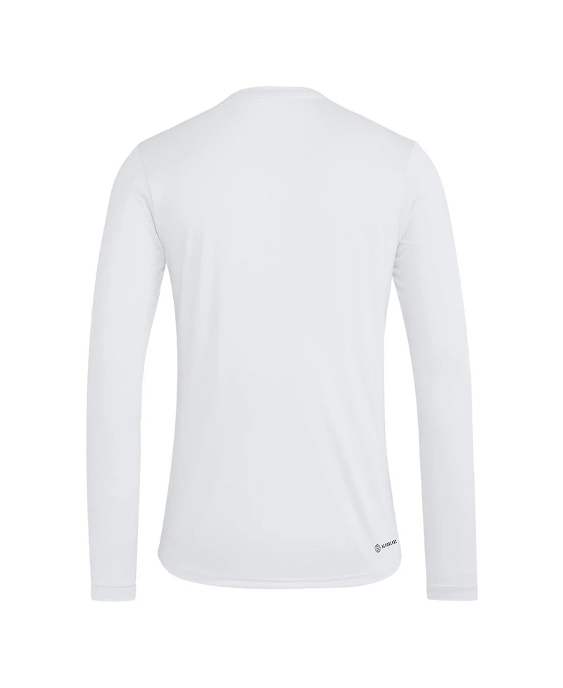 Adidas Men's White Kansas Jayhawks Legacy On Lock Pregame Long Sleeve T-Shirt