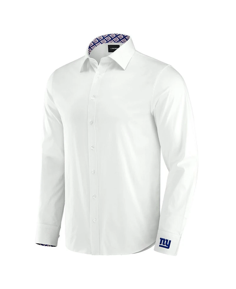 J. Palmer Men's White New York Giants Man-In-Motion Long Sleeve Button-Up Dress Shirt
