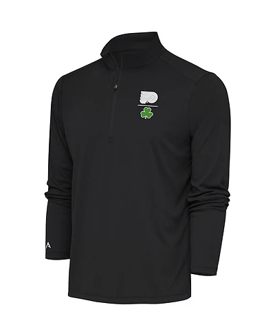 Antigua Men's Charcoal Philadelphia Flyers Shamrock Tribute Quarter-Zip