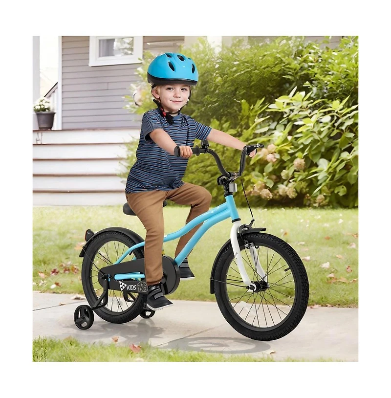 18 Inch Kids Bike for 4-8 Years Old Children Bicycle with Training Wheels