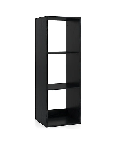 Slickblue 3-Cube Bookshelf with Back Guardrail for Living Room