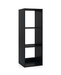 Slickblue 3-Cube Bookshelf with Back Guardrail for Living Room