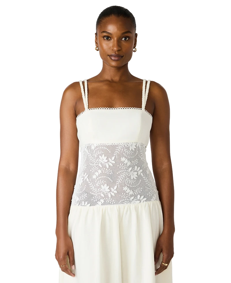 Steve Madden Juniors' Braided Strap Square Neck Midi Dress