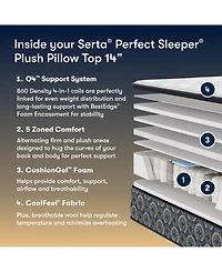 Serta Perfect Sleeper Cascade Canyon 14" Plush Pillow Top Mattress, California King