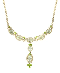 Lali Jewels Green Amethyst (1/7 ct. t.w.), Peridot (1/5 ct. t.w.) & Diamond (1/5 ct. t.w.) Necklace in 14k Yellow Gold