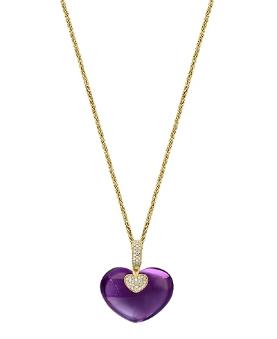 Lali Jewels Amethyst (1/4 ct. t.w.) & Diamond (1/5 ct. t.w.) Necklace in 18k Rose Gold