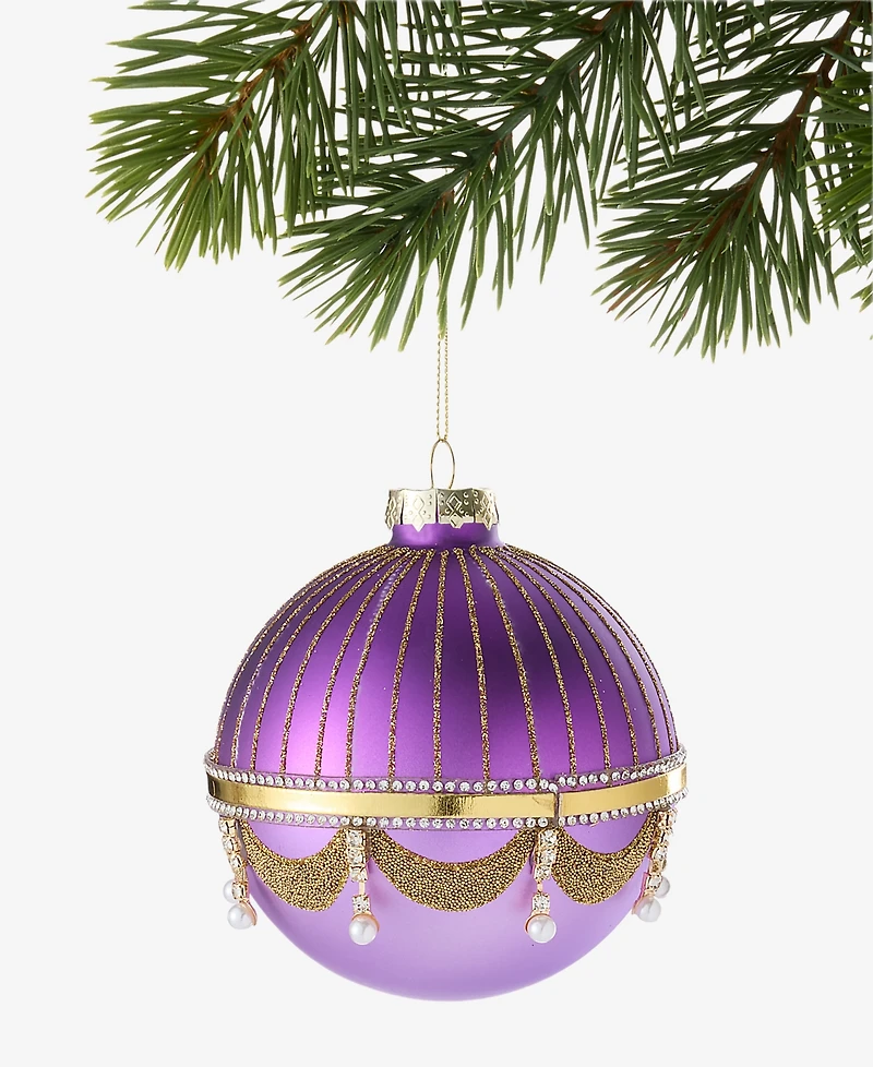 Holiday Lane Peacock Embellished Ball Ornament, Macy's Exclusive
