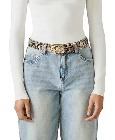 Steve Madden Snake Printed Polyurethane Fashion Belt