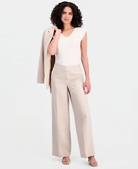 Tahari Asl Women's Pinstripe Wide-Leg Pants
