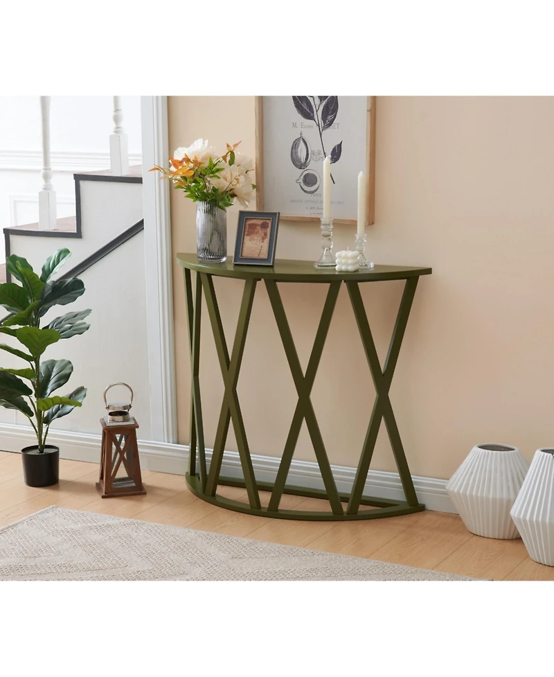 Kings Brand Furniture Vienna Console Table - Semicircular Side Coffee for Living Room, Bedroom