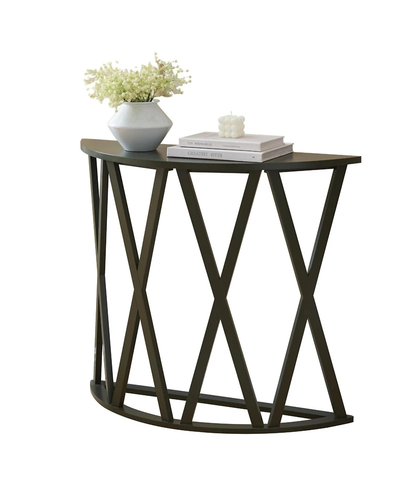 Kings Brand Furniture Vienna Console Table - Semicircular Side Coffee for Living Room, Bedroom