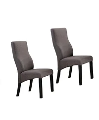 Kings Brand Furniture Contemporary Dining Chairs Solid Wood, Upholstered Seats and Cappuccino Finish