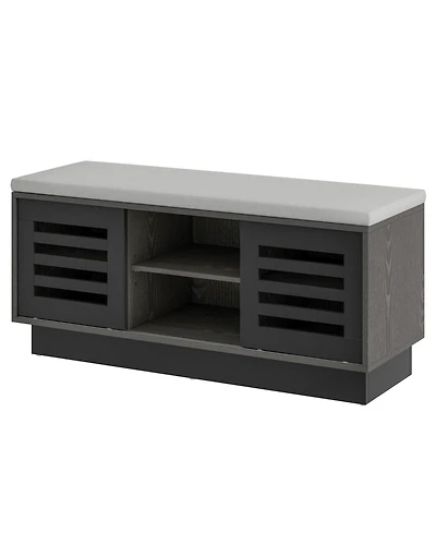 Sugift Shoe Bench with 6 Storage Compartments and 3 Adjustable Shelves