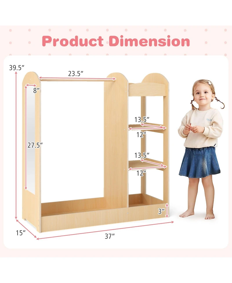 Sugift Kids Dress Up Storage with Mirror