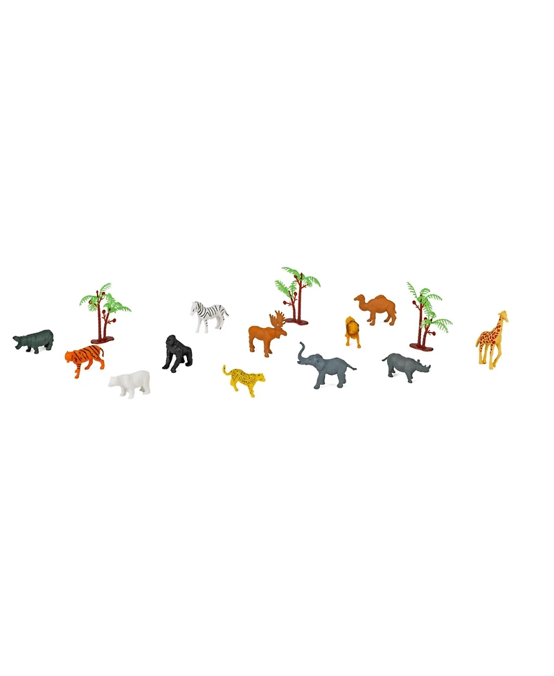 Wild Republic Bucket Mini Animal Figurines, 15 Pieces