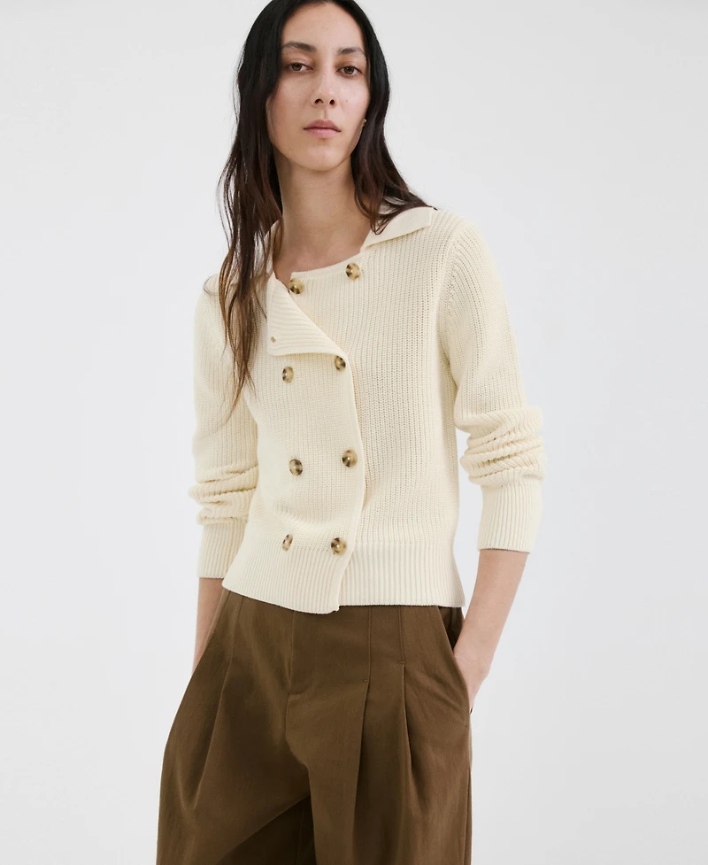 Mango Women's Knitted Buttoned Jacket