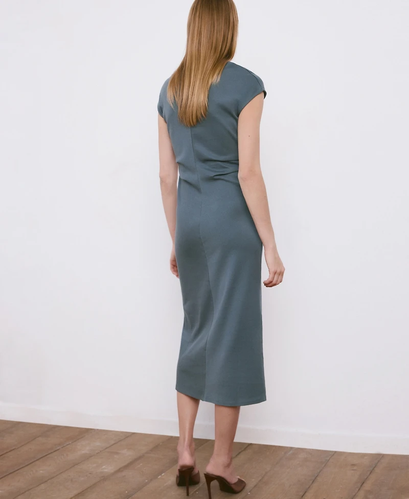 Mango Women's Draped Detail Midi-Dress