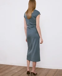 Mango Women's Draped Detail Midi-Dress