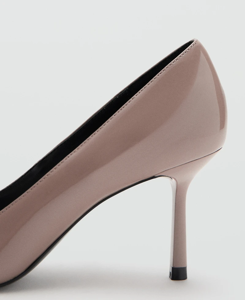 Mango Women's Patent Leather Effect Pointed-Toe Court Shoes