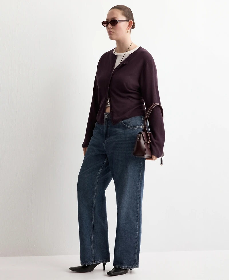 Mango Women's Fine-Knit Straight-Fit Cardigan