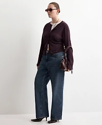 Mango Women's Fine-Knit Straight-Fit Cardigan
