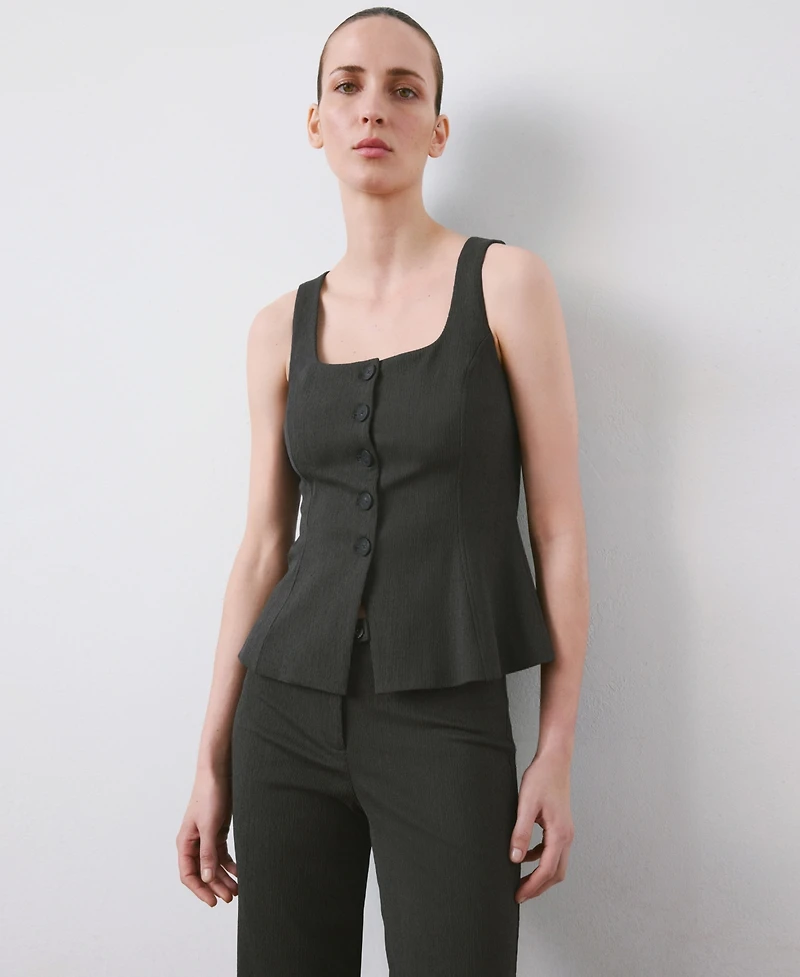 Mango Women's Straight Mid-Rise Pants