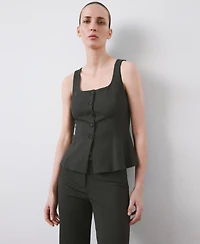 Mango Women's Straight Mid-Rise Pants