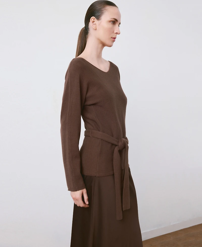 Mango Women's Knit Belt Sweater