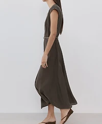 Mango Women's Double-Belted A-Line Dress