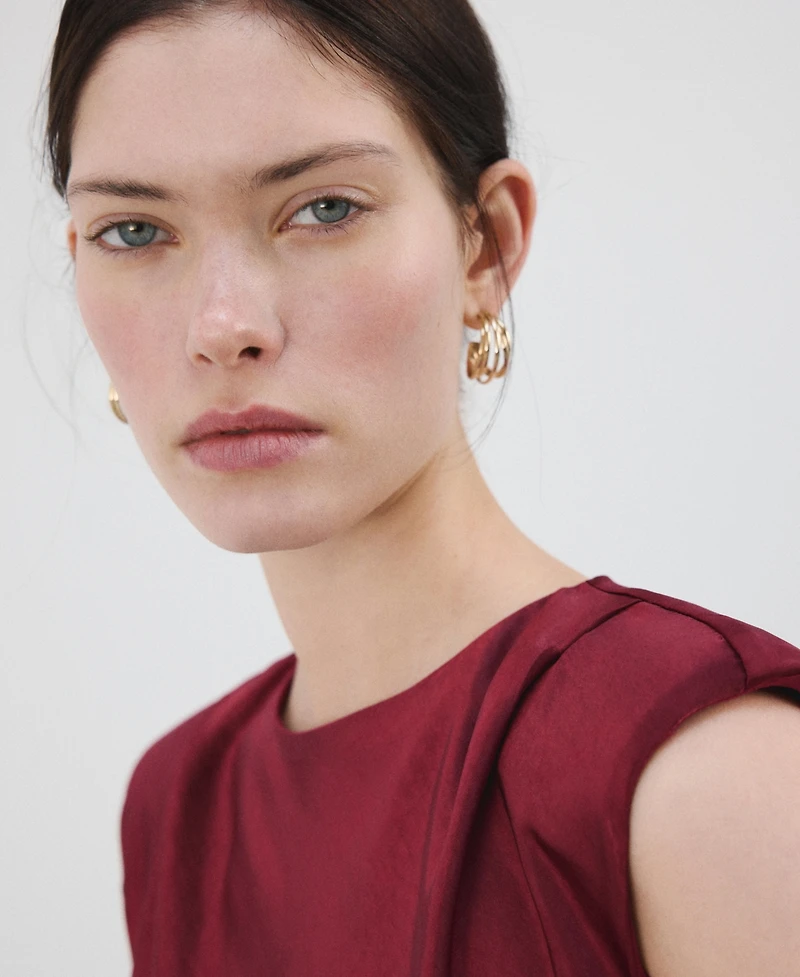 Mango Women's Fitted Satin Dress