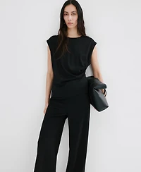 Mango Women's Elastic Waist Straight-Fit Pants