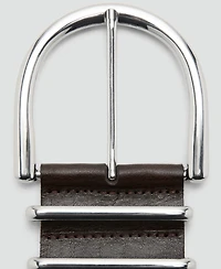 Mango Women's Oval Buckle Leather Belt