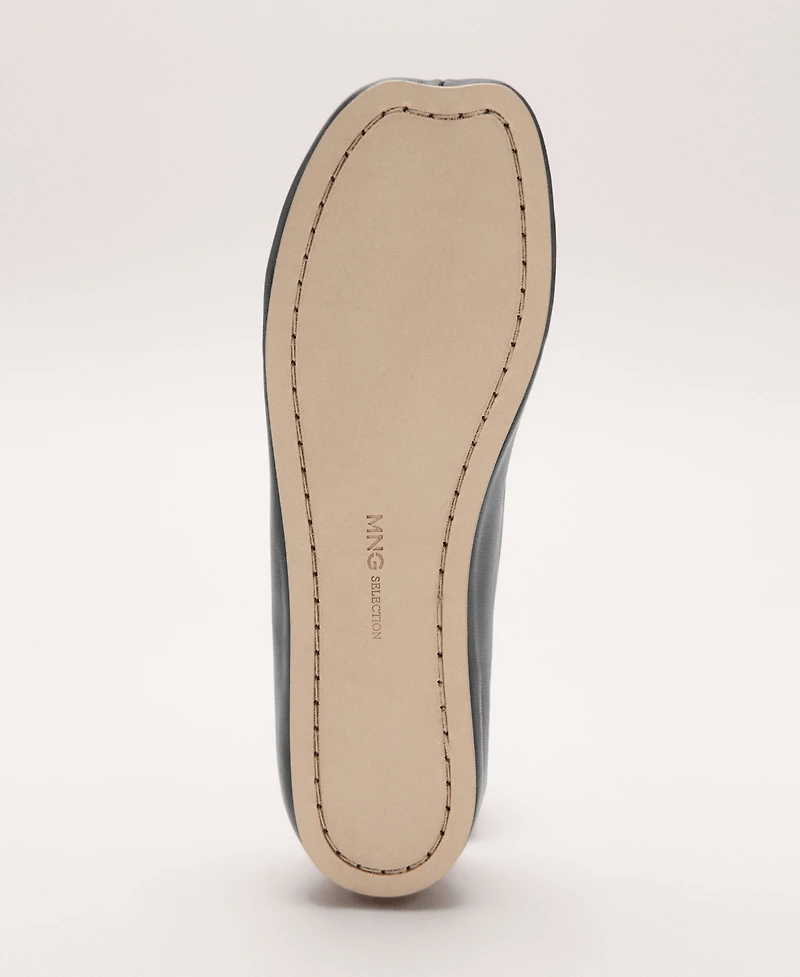Mango Women's Leather Ballet Flats