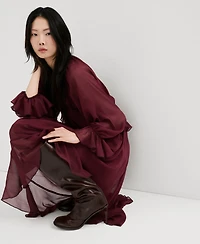 Mango Women's Long Ruffled Dress