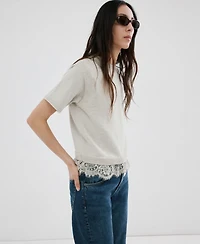 Mango Women's Lace-Trim Knit Sweater