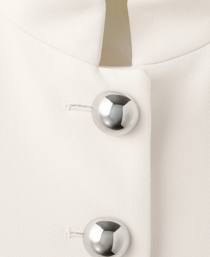 Mango Women's Jewel-Button Strip Collar Jacket