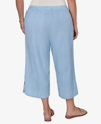 Ruby Rd. Plus Snow Washed Gauze Pull-On Capri Pants