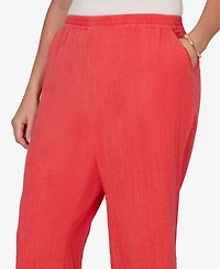 Ruby Rd. Plus Snow Washed Gauze Pull-On Capri Pants