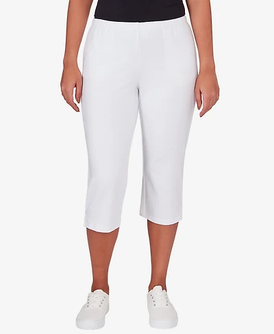 Ruby Rd. Petite Elastic-Waist French Terry Capri Pants