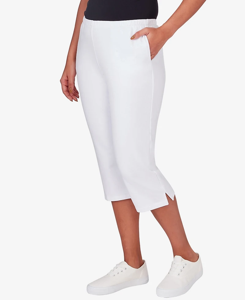 Ruby Rd. Petite Elastic-Waist French Terry Capri Pants