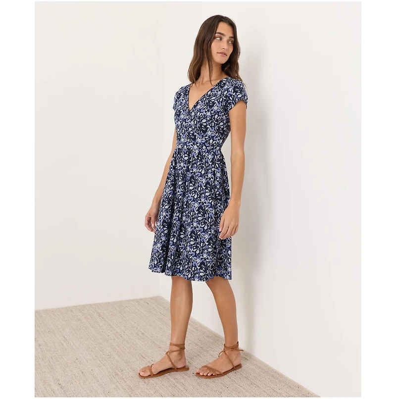 Pact Women's Organic Cotton Fit & Flare Crossover Dress