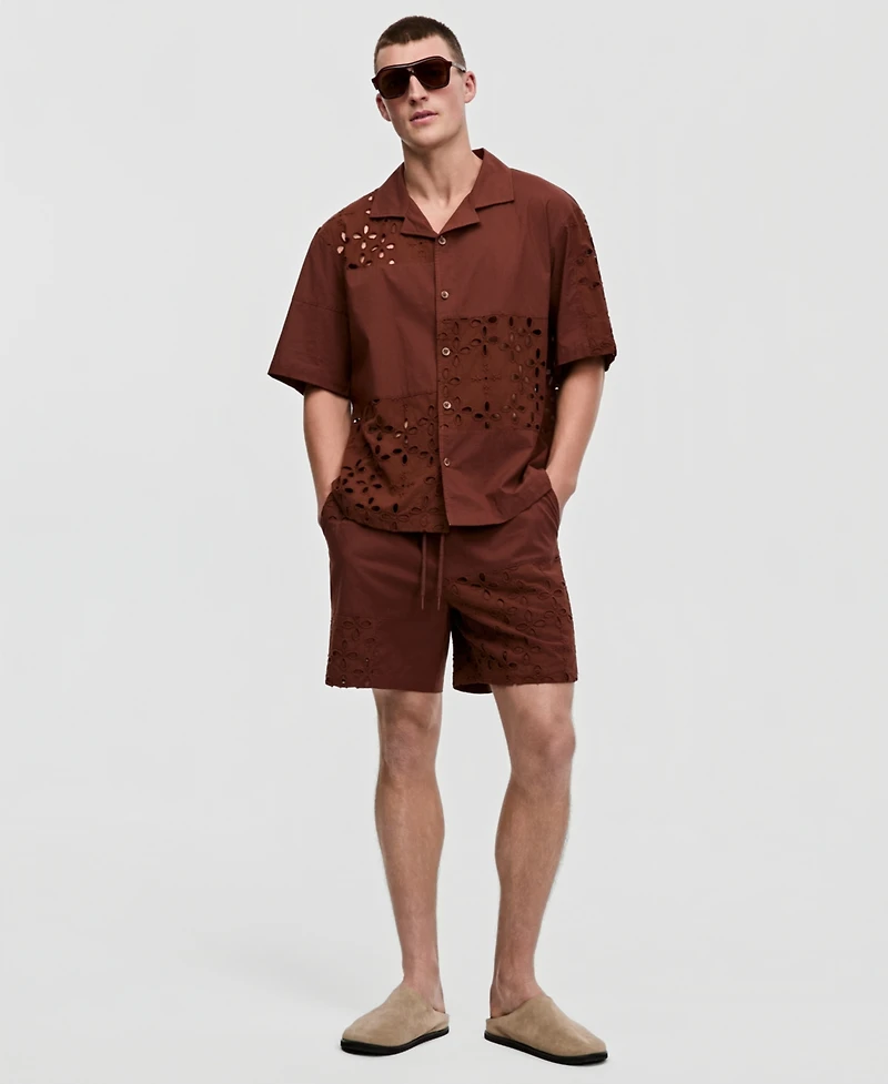 Mode of One Men's Short-Sleeve Boxy Patch Shirt, Macy's Exclusive