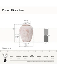 LuxenHome Marble Brown and White 12.4-Inch Tall Terracotta Vase