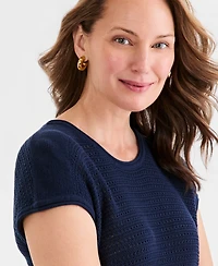 Style & Co Women's Open-Stitch Cap-Sleeve Sweater, Macy's Exclusive