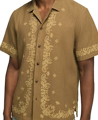 Lucky Brand Men's Short-Sleeve Bandana Eyelet Shirt