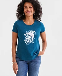 Style & Co Women's Printed Short-Sleeve Crewneck T-Shirt, Macy's Exclusive