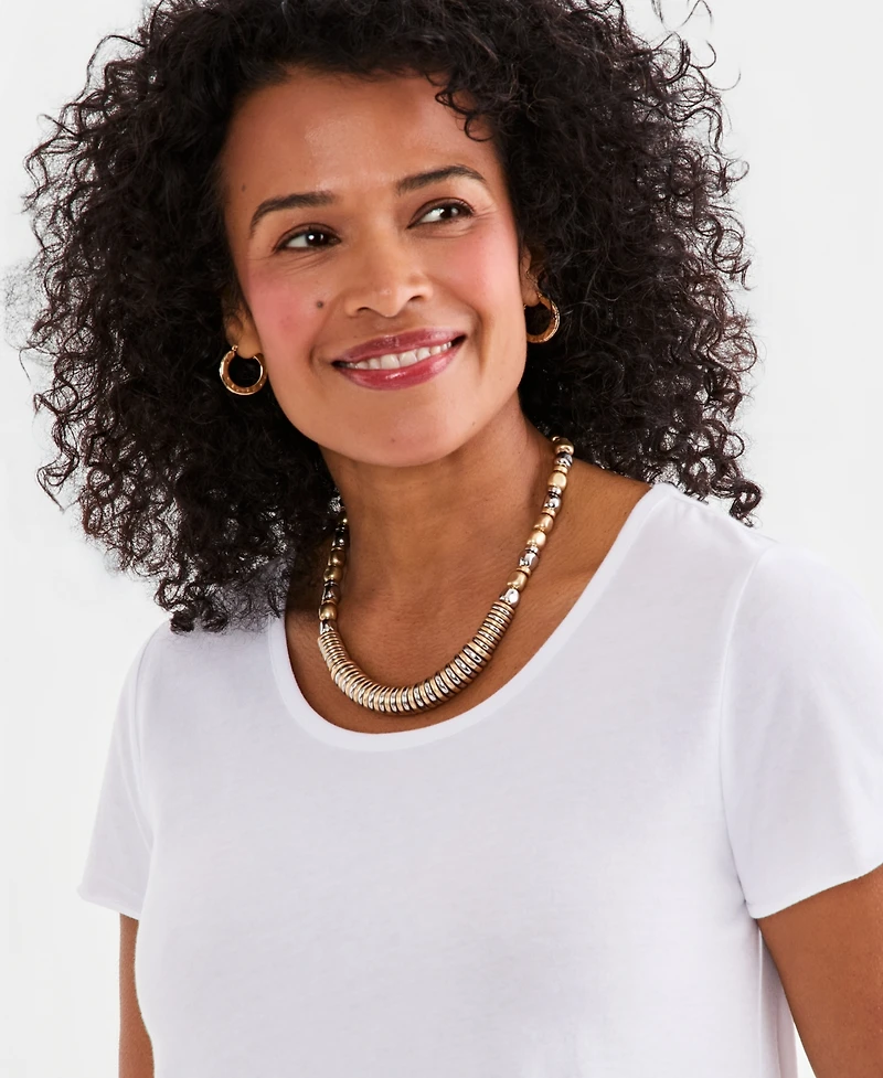 Style & Co Women's Short-Sleeve Scoop-Neck Top, Macy's Exclusive